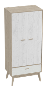 Шкаф для одежды Калгари, Дуб натуральный светлый/Белый матовый в Туле