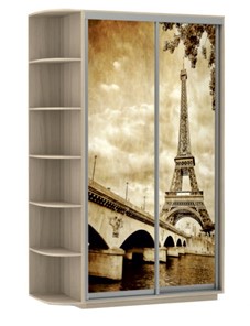 Шкаф Хит, 1500x600x2200, фотопечать, со стеллажом, париж, шимо светлый в Туле