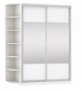 Шкаф двухдверный Экспресс (Комби), со стеллажом 1500x600x2400, белый снег в Туле