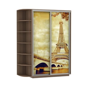 Шкаф 2-створчатый Экспресс 1700x600x2200, со стеллажом, Париж/шимо темный в Туле