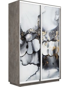Шкаф 2-дверный Экспресс 1600x600x2200, Абстракция серая/бетон в Туле