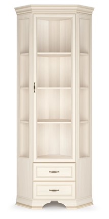 Шкаф-витрина угловой Сиена, Бодега белый / патина золото в Туле - изображение