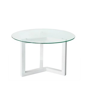Круглый стол Оникс-8, Выбеленный дуб/Прозрачное стекло в Туле