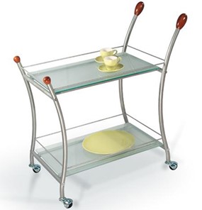 Стол сервировочный Поло, металлик/прозрачное стекло в Туле