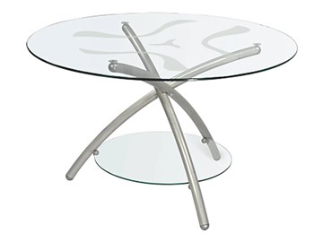 Стеклянный столик Дуэт 3 (металлик-прозрачное) в Туле