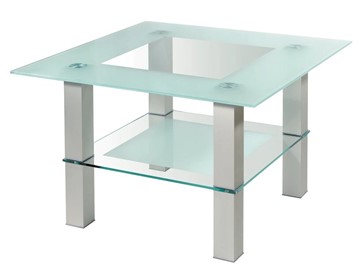 Стеклянный столик Кристалл 1 (алюминий-прозрачное) в Туле