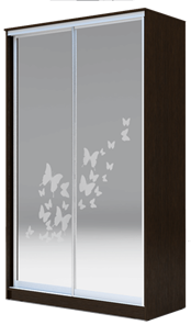 Шкаф 2400х1500х420 два зеркала, "Бабочки" ХИТ 24-4-15-66-05 Венге Аруба в Туле