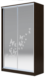 Шкаф 2-х створчатый 2200х1682х420 два зеркала, "Бабочки" ХИТ 22-4-17-66-05 Венге Аруба в Туле