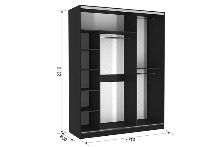 Шкаф трехдверный Бассо 5-600, венге в Туле - изображение 2