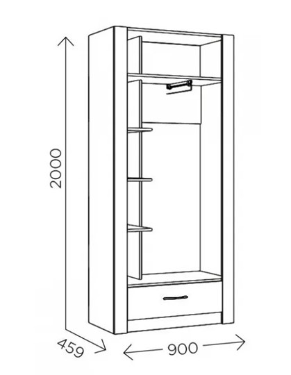 Шкаф гардеробный Ева 5 М1 дуб ирландский/белый матовый в Туле - изображение 2