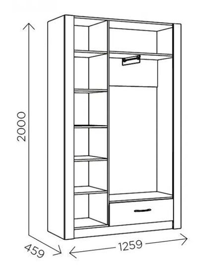 Шкаф гардеробный Ева 5 М2 дуб ирландский/белый матовый в Туле - изображение 2