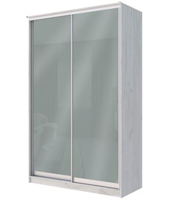 Шкаф Хит-22-12-22 с цветным стеклом, средне-серый 074, Дуб крафт белый в Туле