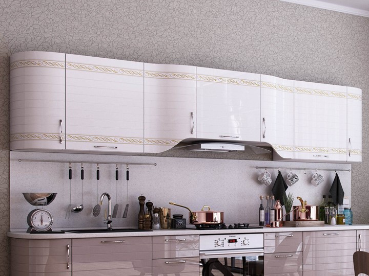 Кухонный гарнитур Анастасия цвет капучино 2 (260 см) в Туле - изображение 1