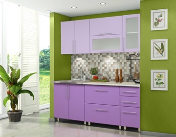 Кухонный гарнитур Мыло 224 2000х718, цвет Фиолет/Пастель фиолет в Туле