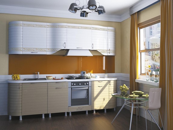 Кухонный гарнитур Анастасия цвет капучино 2 (260 см) в Туле - изображение
