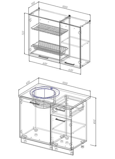 Модульный кухонный гарнитур Жемчуг-1000 в Туле - изображение 1