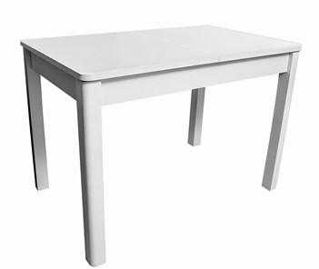 Кухонный раздвижной стол Айсберг-07 СТ1, белое ЛДСП/стекло белое/прямые массив белый в Туле