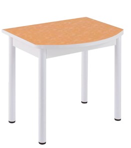 Кухонный пристенный стол НСПГ-02 ПЛ1, цветы манго/белое ЛДСП/36 прямые трубки крашеные белый в Туле