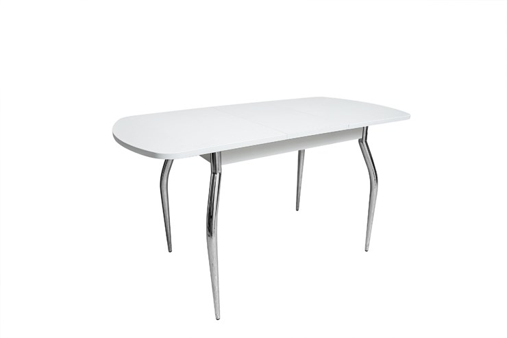 Обеденный раздвижной стол ПГ-02СТ белое/белое/крашенные фигурные в Туле - изображение 1