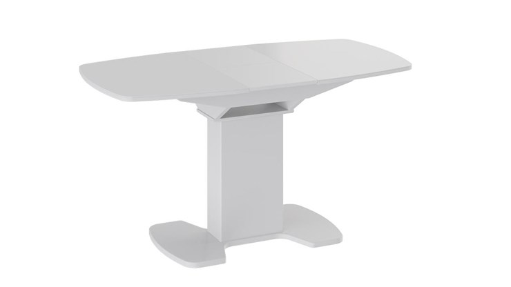 Кухонный стол раздвижной Портофино (СМ(ТД)-105.01.11(1)), цвет  Белый глянец/Стекло белое в Туле - изображение 2