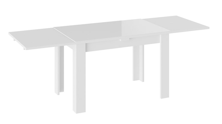 Кухонный стол раскладной Норман тип 1, цвет Белый/Стекло белый глянец в Туле - изображение 1