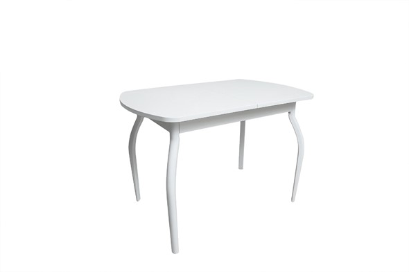 Обеденный раздвижной стол ПГ-02СТ белое/белое/крашенные фигурные в Туле - изображение