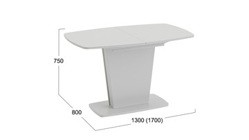 Кухонный стол раскладной Честер тип 2, цвет Белый/Стекло белый глянец в Туле - предосмотр 3