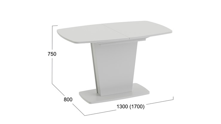 Кухонный стол раскладной Честер тип 2, цвет Белый/Стекло белый глянец в Туле - изображение 3