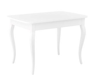 Кухонный раскладной стол Dikline M110 Белый/стекло белое сатин/ножки MC белые в Туле