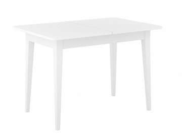 Кухонный стол раскладной Dikline M110 Белый/стекло белое сатин/ножки MM белые в Туле