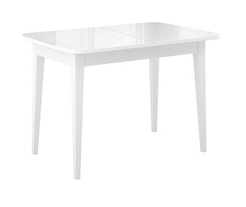 Кухонный раскладной стол Dikline M120 Белый/стекло белое глянец/ножки MM белые в Туле