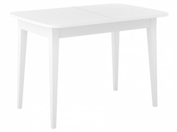 Кухонный раздвижной стол Dikline M120 Белый/стекло белое сатин/ножки MM белые в Туле
