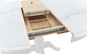Кухонный стол раздвижной Фабрицио-1 Glass Круг 820, Фотопечать (Мрамор №2) в Туле - предосмотр 4