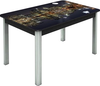 Кухонный стол раскладной Гамбург исп.1 ноги метал. крашеные №23, Фотопечать (Города №8) в Туле