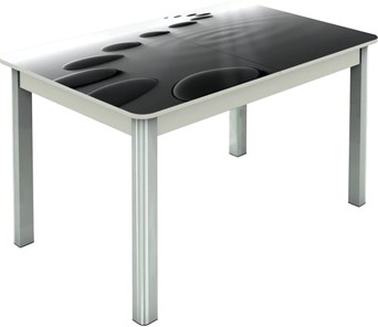 Кухонный стол раздвижной Гамбург исп.1 ноги метал. крашеные №23, Фотопечать (Текстура №39) в Туле