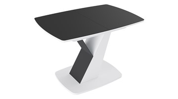 Кухонный раздвижной стол Гарда тип 1, цвет Белый/Стекло матовое черный графит в Туле