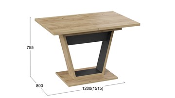 Кухонный стол раздвижной Гавана тип 1 (Дуб крафт золотой/Черный) в Туле - предосмотр 5