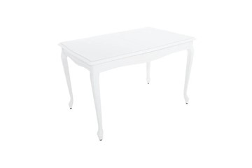 Кухонный стол раскладной Кабриоль GLASS 1200х800, (Тон 9 - Эмаль белая + Белое стекло) в Туле