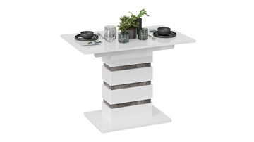 Кухонный раздвижной стол Мадейра тип 1 (Белый глянец/Ателье темный) в Туле