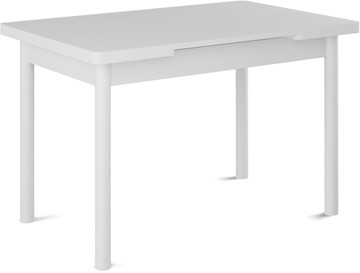Кухонный раскладной стол Милан-1 EVO, ноги металлические белые, белый цемент в Туле