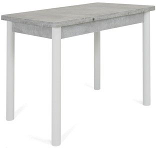 Кухонный стол раздвижной Милан-1 EVO, ноги металлические белые, светлый цемент в Туле