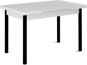 Раздвижной стол Милан-1 EVO, ноги металлические черные, белый цемент в Туле