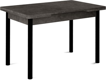 Кухонный раздвижной стол Милан-1 EVO, ноги металлические черные, серый камень в Туле