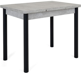 Кухонный раскладной стол Милан-1 EVO, ноги металлические черные, светлый цемент в Туле