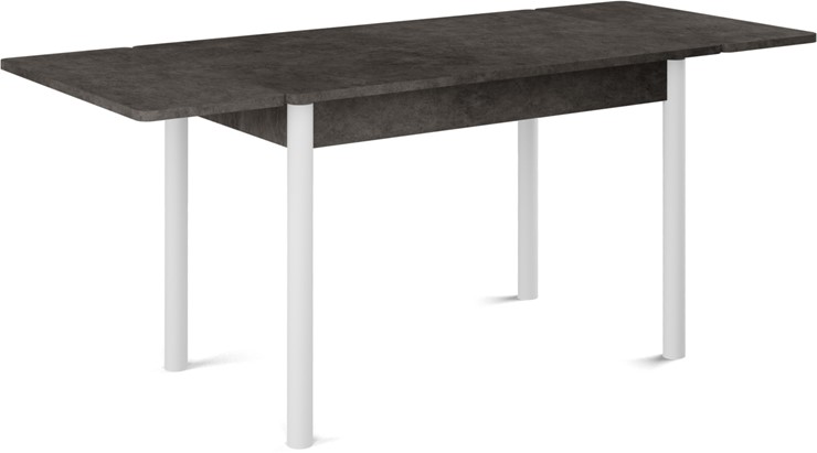 Кухонный раскладной стол Милан-2 EVO, ноги белые, серый камень в Туле - изображение 1