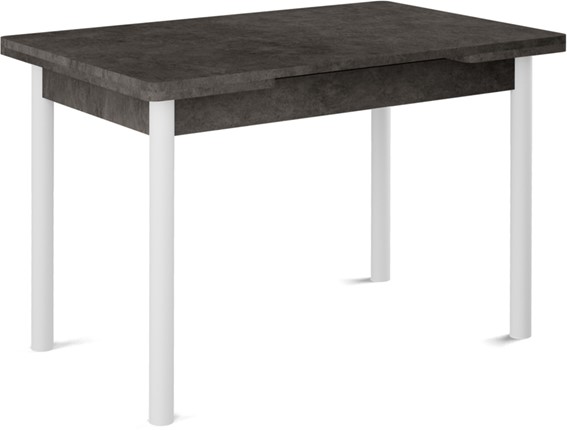 Кухонный раскладной стол Милан-2 EVO, ноги белые, серый камень в Туле - изображение