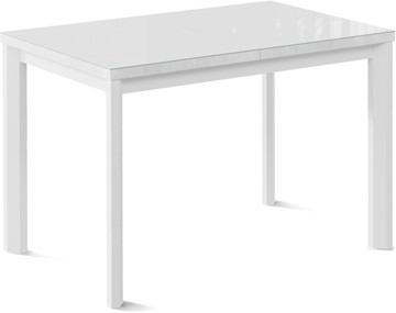 Раздвижной стол Нагано-1G (ноги металлические белые, стекло cristal/белый цемент) в Туле