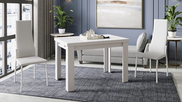 Кухонный стол раскладной Норман тип 1, цвет Белый/Стекло белый глянец в Туле - предосмотр 3