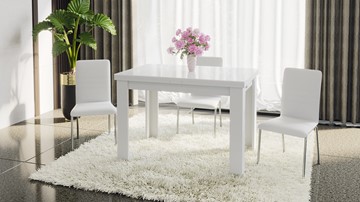 Кухонный стол раскладной Норман тип 1, цвет Белый/Стекло белый глянец в Туле - предосмотр 4