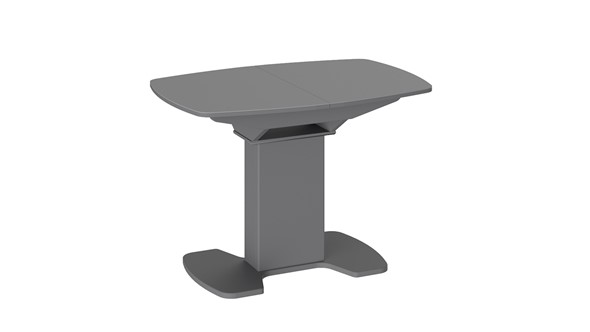 Кухонный раздвижной стол Портофино (СМ(ТД)-105.01.11(1)), цвет Серое/Стекло серое матовое LUX в Туле - изображение